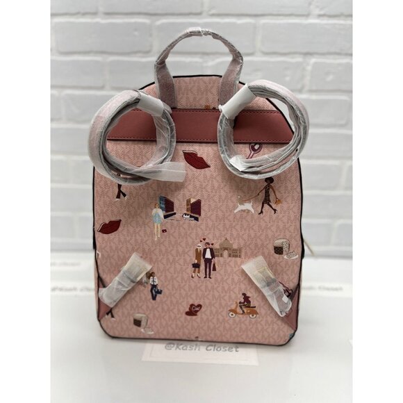 Michael Kors backpack jaycee large pocketbook girls printed DK powder blush mlt main image 5